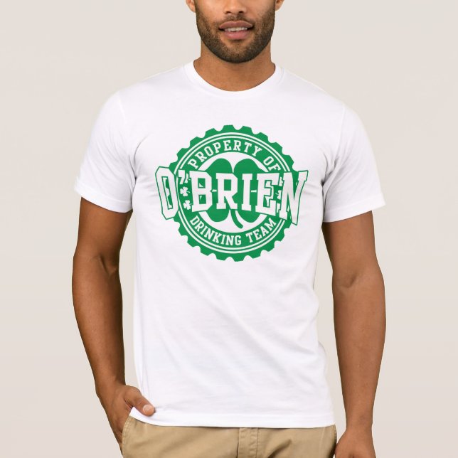 T-shirt Propriété d'équipe potable irlandaise d'O'Brien (Devant)