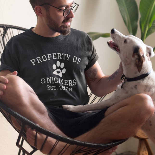 T-shirt Propriété du chat chien animal de compagnie Nom pe (Créateur téléchargé)