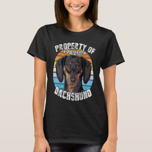 T-shirt Propriété du propriétaire du teckel noir et feu