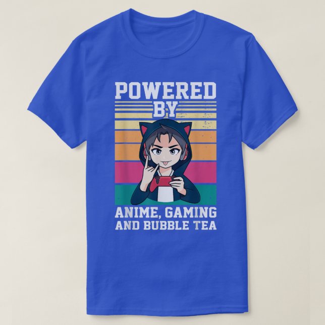 T-shirt Propulsé par Anime, Jeu et Bubble Tea Anime (Design devant)