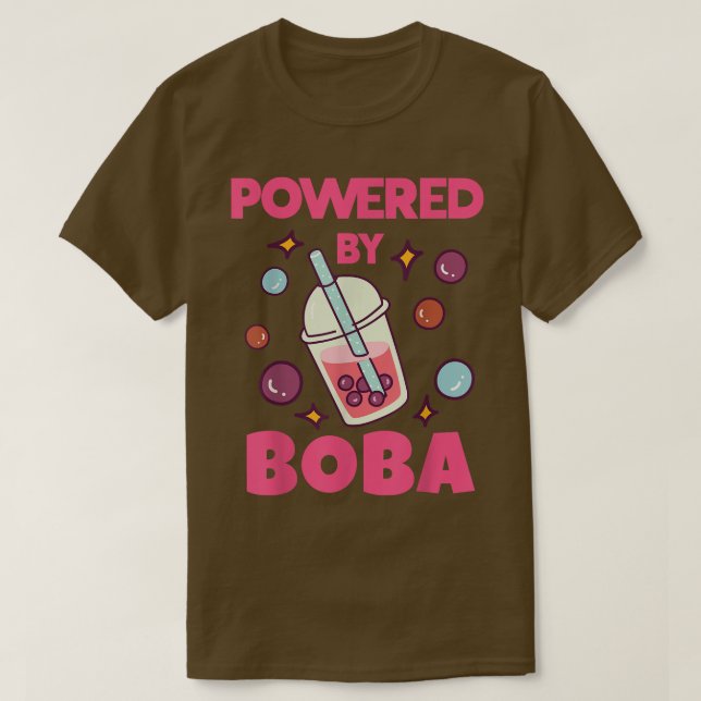 T-shirt Propulsé Par Boba Cute Kawaii Bubble Tea Lover (Design devant)