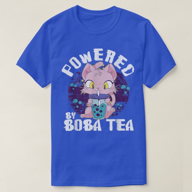 T-shirt Propulsé Par Boba Tea Anime Cat (Design devant)