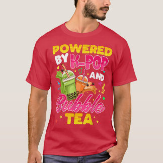T-shirt Propulsé Par K-pop Et Bubble Tea Coréen Musique K-