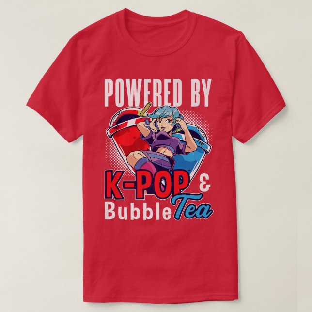 T-shirt Propulsé par K-Pop et Bubble Tea K-Drama Kpop Prem (Design devant)