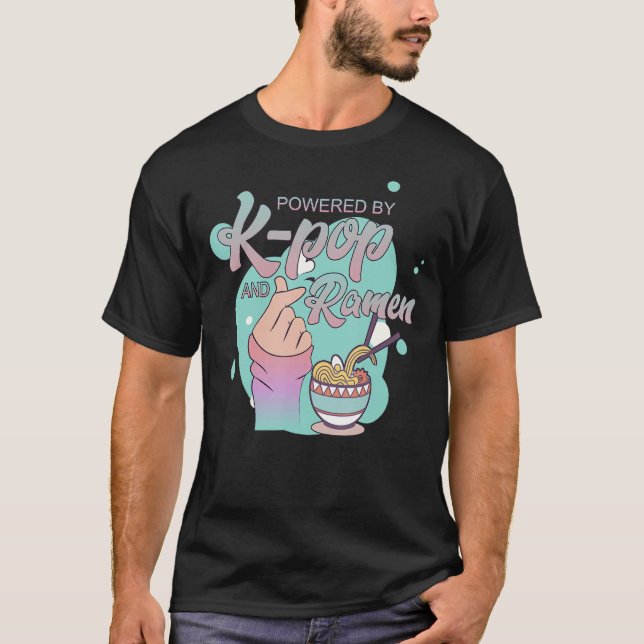 T-shirt Propulsé par K-Pop et Ramen - KPOP 1 (Devant)