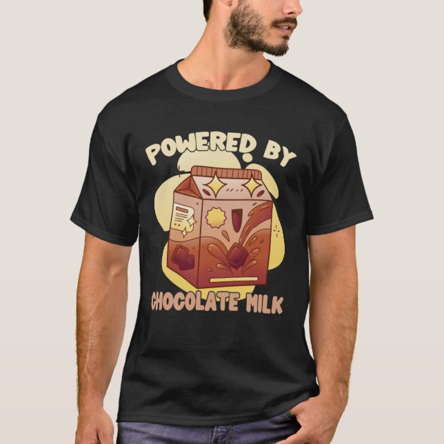 T-shirt Propulsé Par Le Lait Chocolé Citation De Lait Choc (Devant)