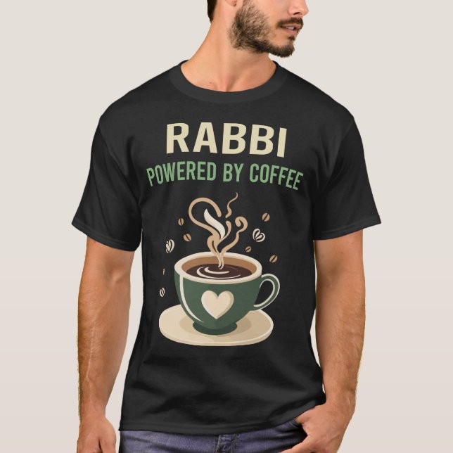 T-shirt Propulsé Par Le Rabbi Au Café (Devant)