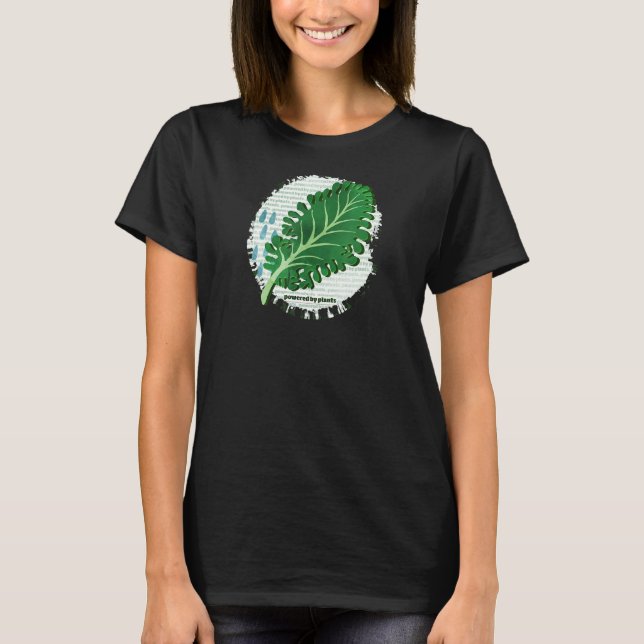 T-shirt Propulsé Par L'Équipe Plante Herbivore Végétarien  (Devant)