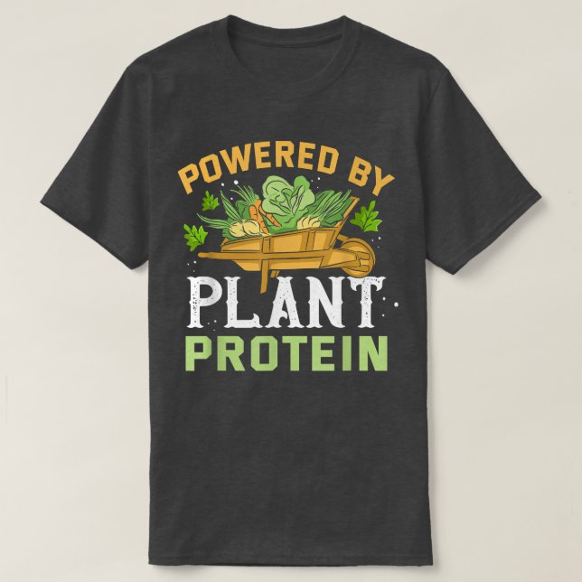 T-shirt Propulsé par protéine plante Mème Vegan Plante Pow (Design devant)