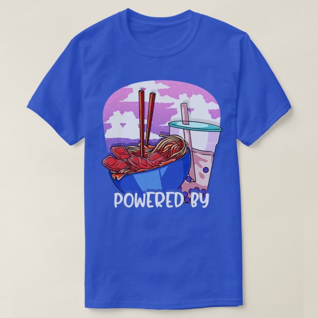 T-shirt Propulsé Par Ramen Boba Tea Kawaii (Design devant)