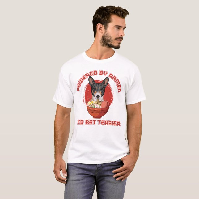 T-shirt Propulsé par Ramen et Rat Terrier Dog (Devant entier)