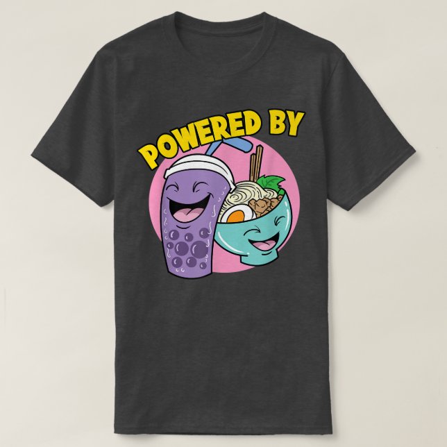 T-shirt Propulsé Par Ramen Noodle Bubble Tea Boba (Design devant)