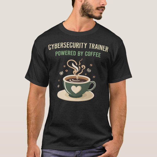 T-shirt Propulsé Par Un Formateur De Cybersécurité Café (Devant)