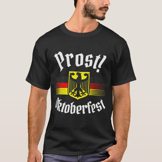 T-shirt Prost Beer German American Flag Men Mug  (Devant)