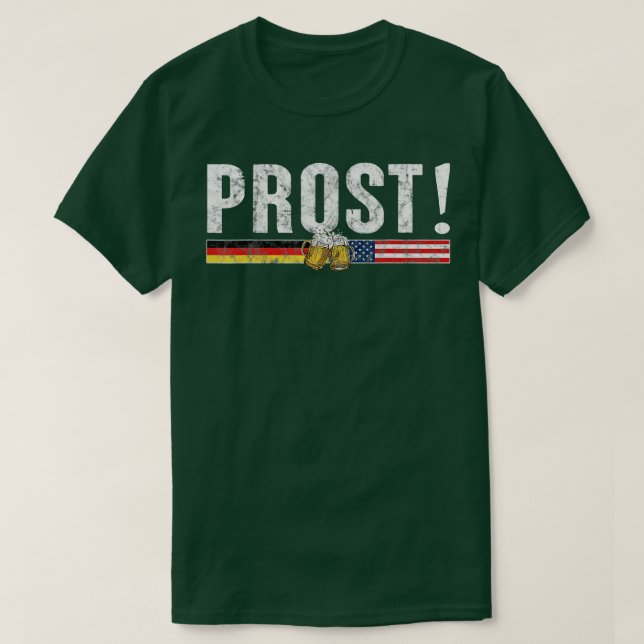 T-shirt Prost Bière Allemande Drapeau Américain Oktoberfes (Design devant)