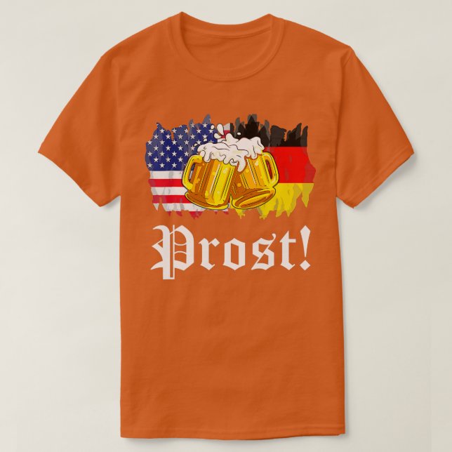 T-shirt Prost Bière Allemande Drapeau Américain T Oktoberf (Design devant)