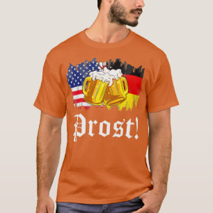 T-shirt Prost Bière Allemande Drapeau Américain T Oktoberf