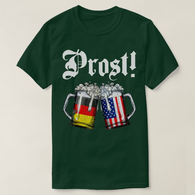 T-shirt Prost Bière Allemande Drapeau Américain T Oktoberf (Design devant)