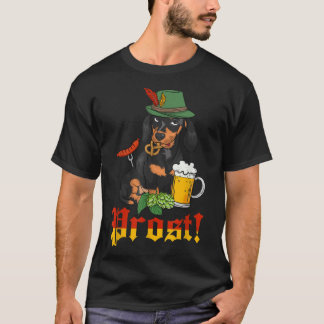 T-shirt Prost German Oktoberfest Weiner Chien Dachshund Ok
