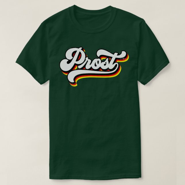 T-shirt Prost Oktoberfest Retro Bavarian Munich Allemand B (Design devant)