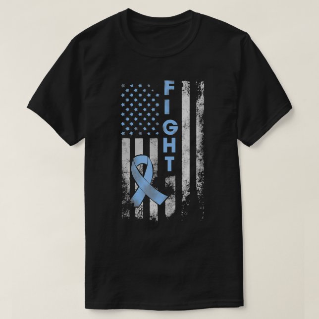 T-shirt Prostate Cancer Awareness Fight American Flag Gift (Design devant)