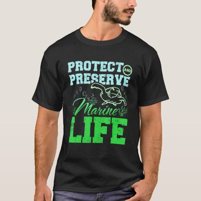 T-shirt Protect and preserve marine life (Devant)