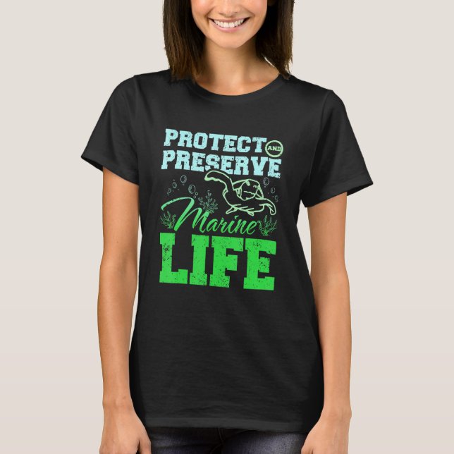 T-shirt Protect and preserve marine life (Devant)