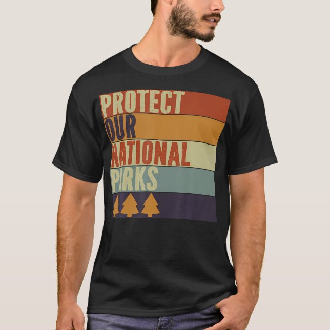 T-shirt Protect Our 63 National Parks Us Outdoor Hiking Ca (Devant)