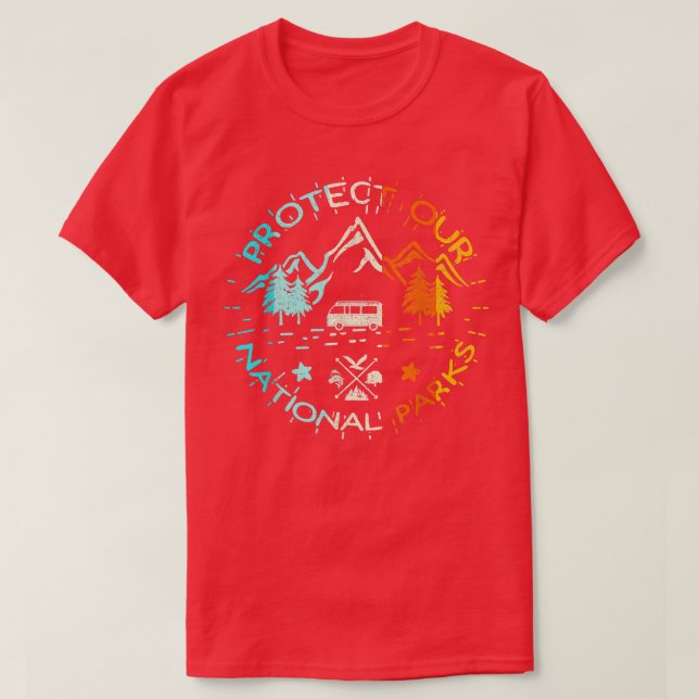 T-shirt Protect Our US 59 National Parks Preserve Camping  (Design devant)