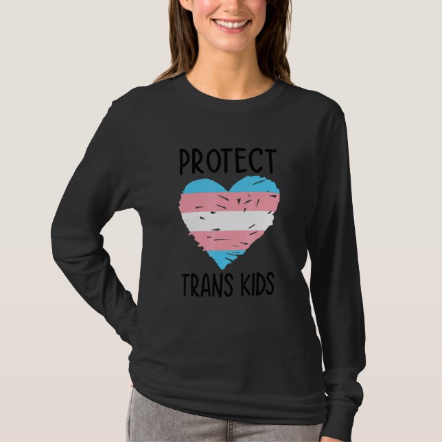 T-shirt Protect Trans Kids Lgbtq Rainbow Pride Diversity Q (Devant)