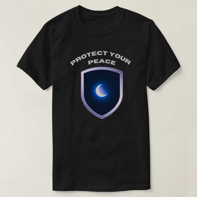 T-shirt Protect Your Peace Self Care Quote Shirt with Moon (Design devant)