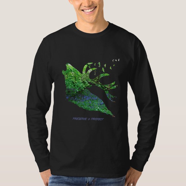 T-shirt protection de l'environnement et conservation cerf (Devant)