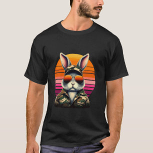 T-shirt Protection des animaux anti-chasse Lapin Rétro Cou