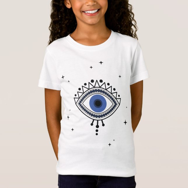 T-Shirt Protection des yeux bleus symbole magique bonne én (Devant)