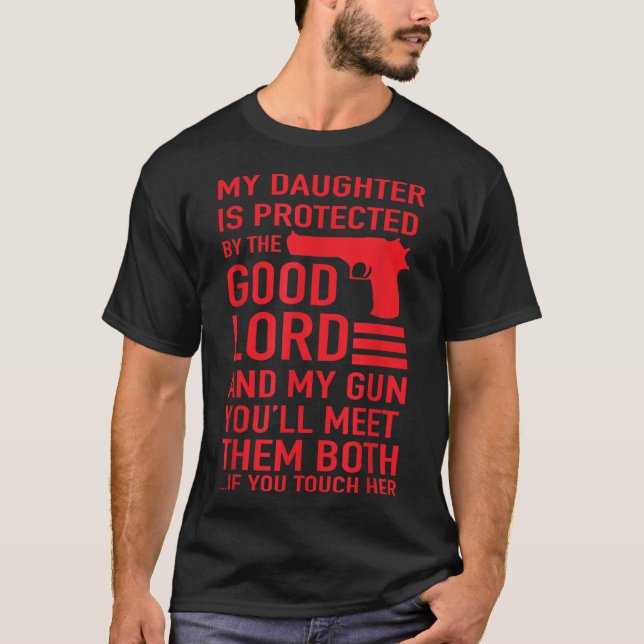 T-shirt PROTECTIVE DADDY Drôle papa de fille (Devant)
