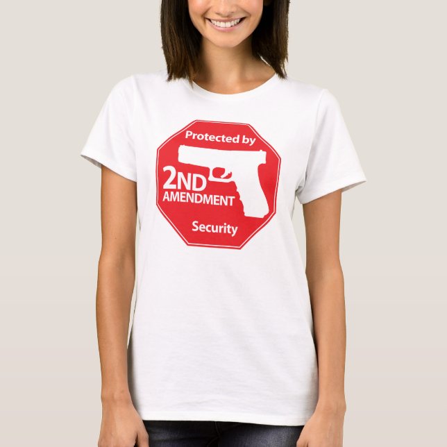 T-shirt Protégé par le 2ème Amendement - Rouge (Devant)