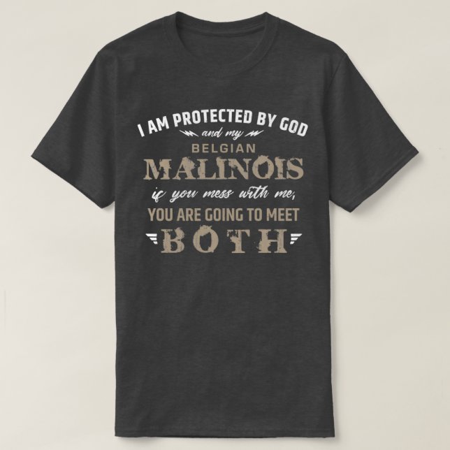 T-shirt Protégé par le berger belge Malinois (Design devant)