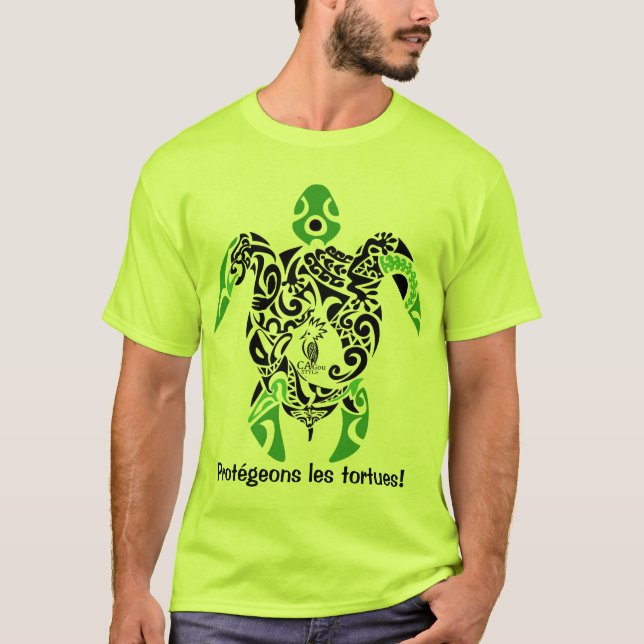 T-shirt Protégeons les tortues! Cagou Style (Devant)