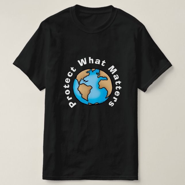 T-shirt Protéger ce qui compte Éco conception Terre (Design devant)