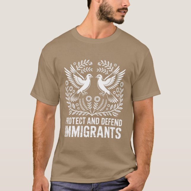 T-SHIRT PROTÉGER ET DÉFENDRE LES IMMIGRANTS (Devant)