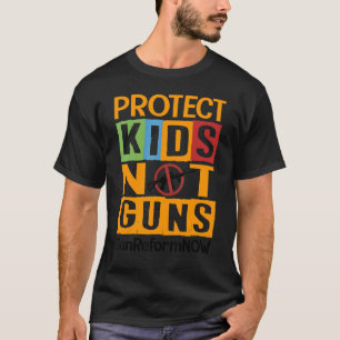 T-shirt Protéger les enfants non les armes à feu Orange St