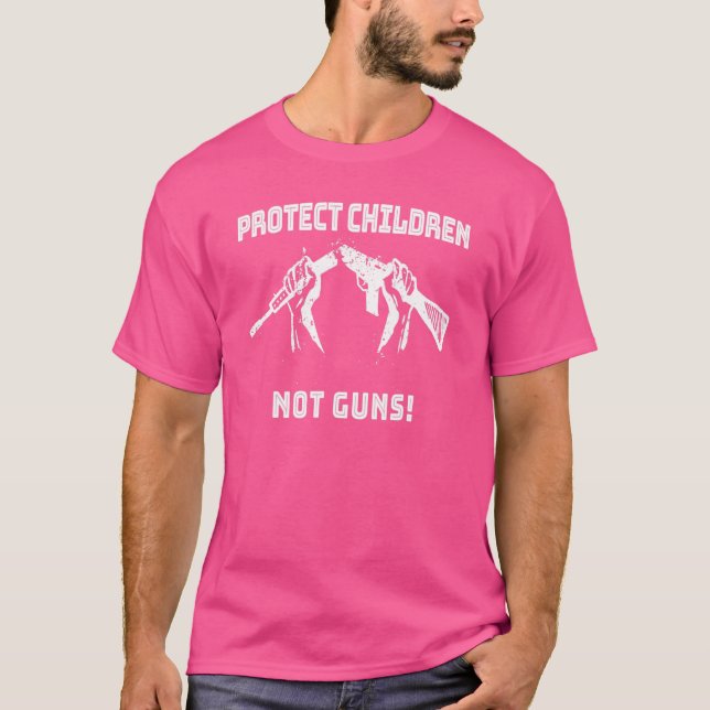 T-shirt Protéger les enfants non les armes Orange (Devant)