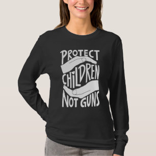 T-shirt Protéger les enfants non les armes Orange Stop Gun