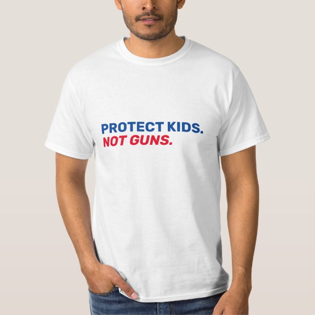 T-shirt Protéger les enfants Pas d'armes rouge blanc et bl (Devant)