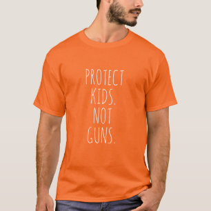 T-shirt Protéger les enfants Pas les armes orange blanc éc