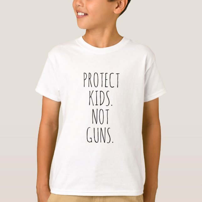 T-shirt Protéger les enfants Pas les fusils typographie ma (Devant)