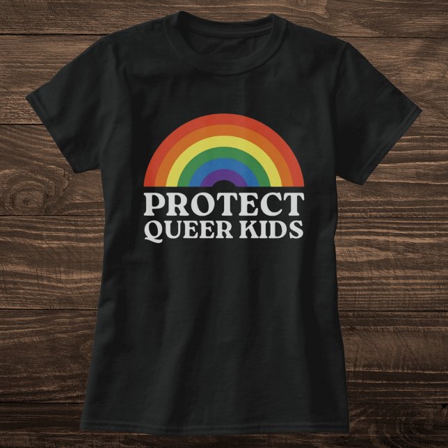 T-shirt Protéger les enfants Queer Rainbow Pride, énoncé (Créateur téléchargé)