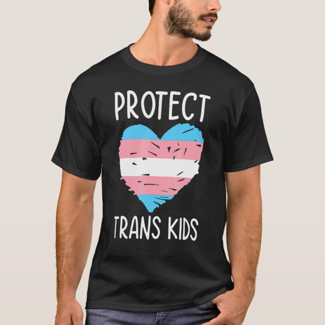 T-shirt Protéger les enfants trans Lgbtq Rainbow Pride Div (Devant)