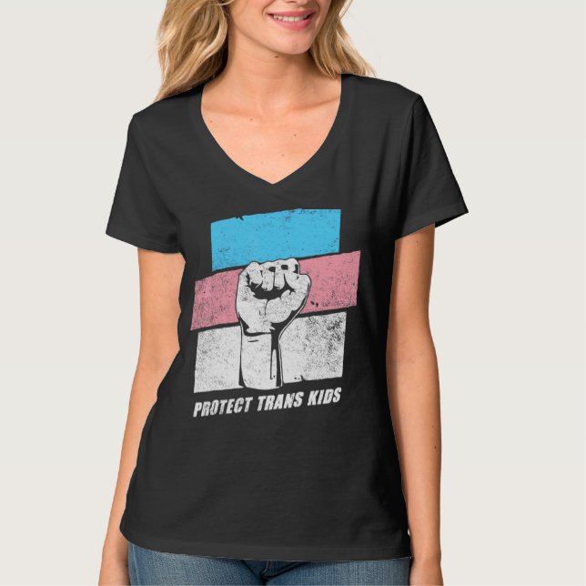 T-shirt Protéger les enfants trans Mois de la fierté trans (Devant)