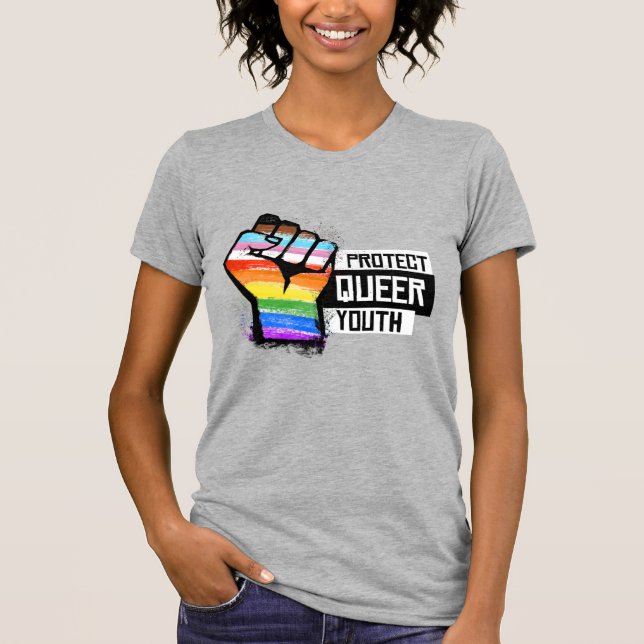 T-shirt Protéger les jeunes homosexuels - Progrès Pride Po (Devant)